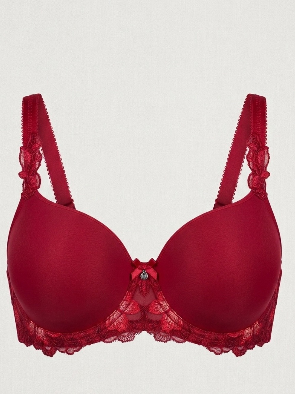 Fantasie Vibrant red Lace Embroidered T-Shirt Bra, the "Leona"